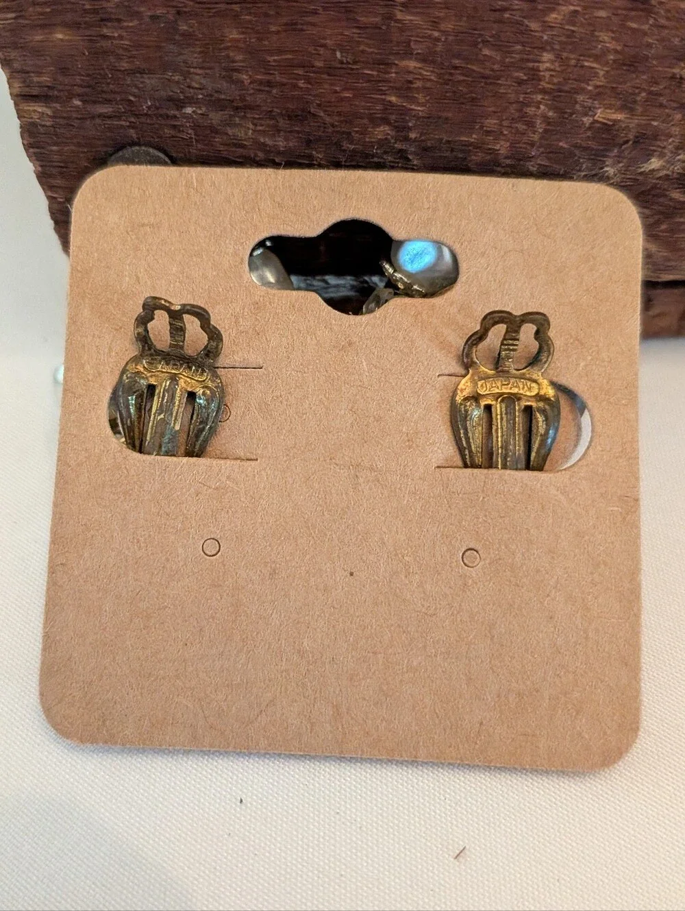 Cluster Pearl and Gold Bead Clip-On Earrings - White Goldtone